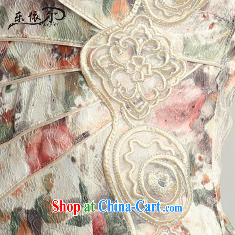 And, in accordance with the cuff antique cheongsam dress Choo, female daily Chinese improved cheongsam dress female LYE 66,623 XL saffron, in accordance with (leyier), shopping on the Internet