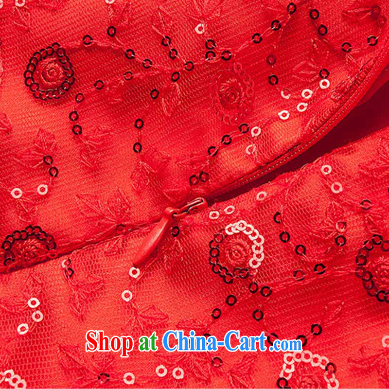 Jung-eun New Women In cheongsam Chinese antique Chinese Yuan cheating sanding disc-beads, decorated dresses Y 7666 red L, Jung-eun, and shopping on the Internet