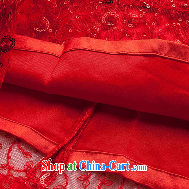 Jung-eun-new, genuine female long cheongsam Chinese Ethnic Wind classical to the Openwork Lace Embroidery beauty dresses Y 9488 red L, Jung-eun, and shopping on the Internet