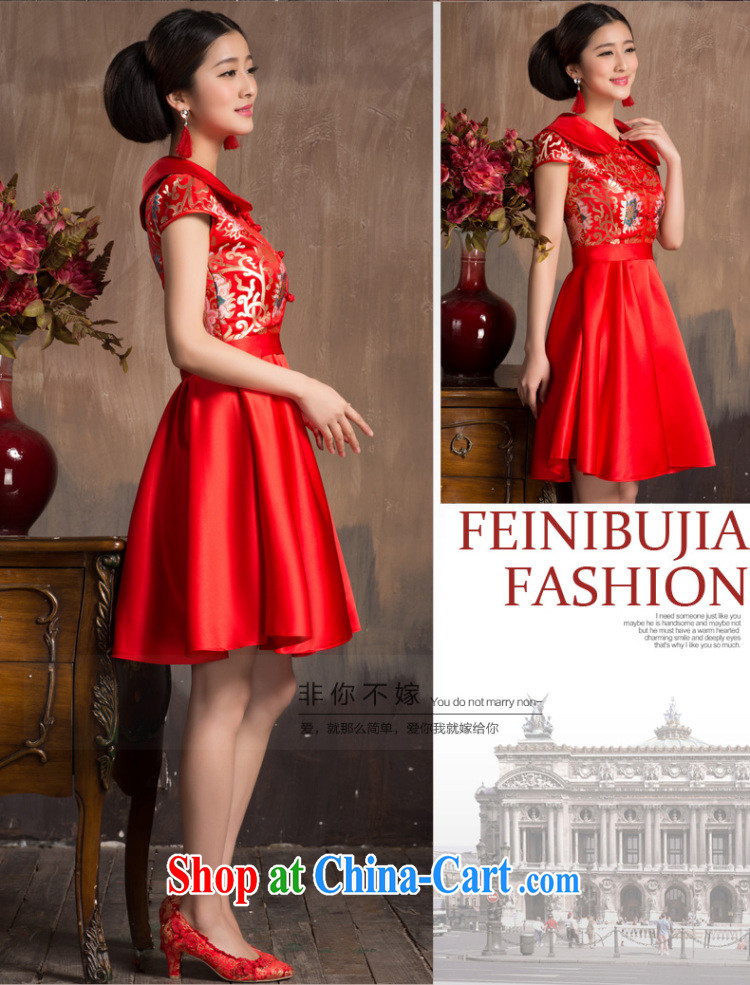Non-you don't marry summer new bridal dresses wedding toast serving Chinese improved short-sleeved style red dress short skirt L pictures, price, brand platters! Elections are good character, the national distribution, so why buy now enjoy more preferential! Health