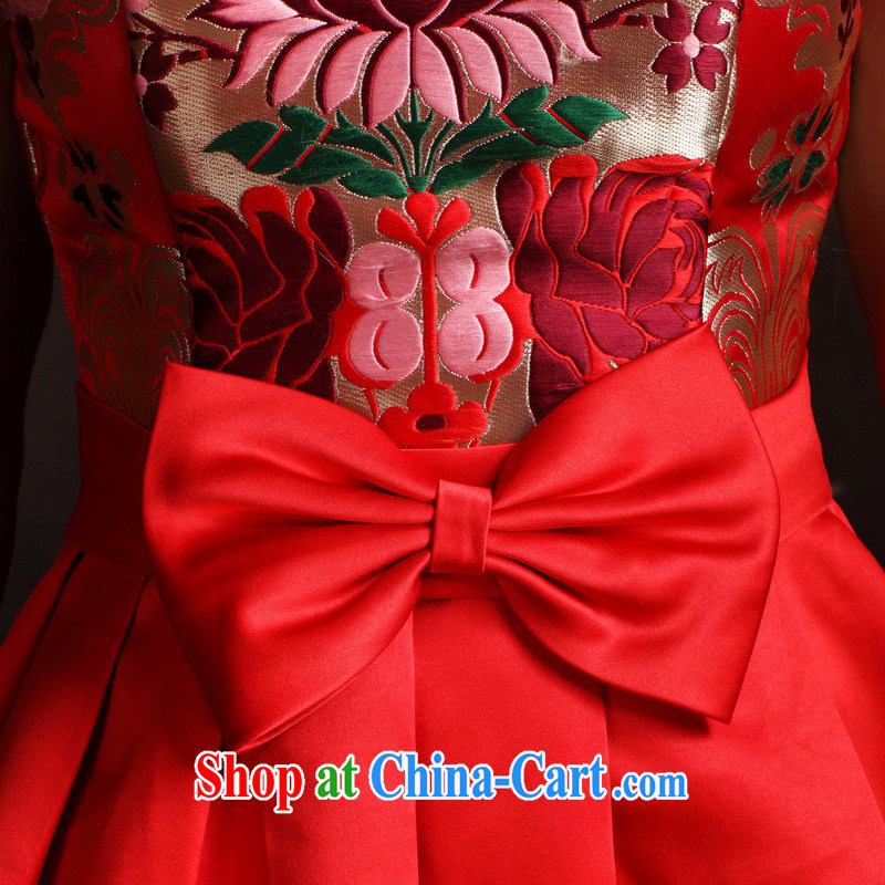 Non-you are not married cheongsam short summer toast marriage serving red retro improved stylish beauty bridal non-you don't marry 2 XL, non-you are not married, and shopping on the Internet