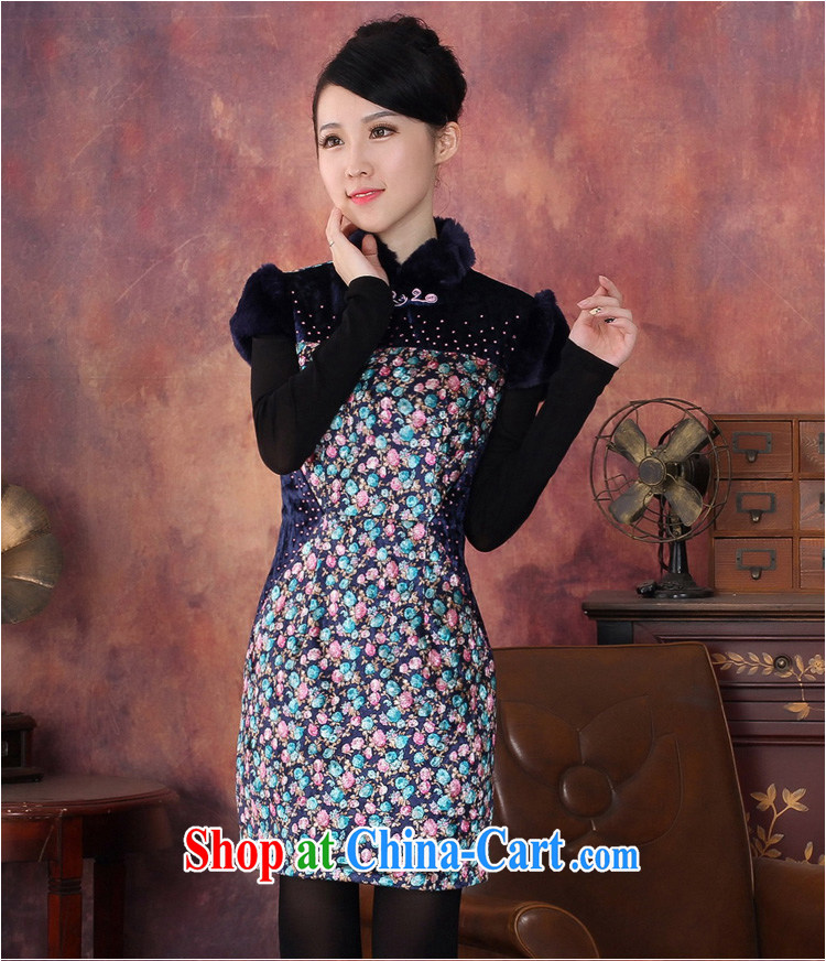 Autumn 2014 new quilted thick winter cheongsam stylish improved short, short-sleeved cotton vest dress package mail 434,417 green XXL pictures, price, brand platters! Elections are good character, the national distribution, so why buy now enjoy more preferential! Health