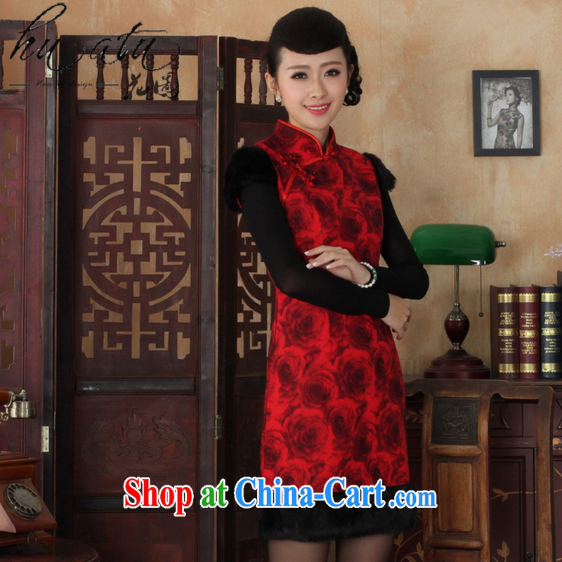 spend the winter clothes new cheongsam dress Chinese cheongsam dress, for a tight Chinese improved gross profit is winter dresses such as figure 2 XL, figure, and, shopping on the Internet
