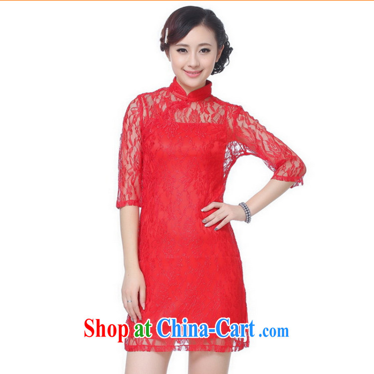 Take the new Tang Women's clothes, collar cheongsam Chinese improved fashion cuff stretch lace short cheongsam white 3XL pictures, price, brand platters! Elections are good character, the national distribution, so why buy now enjoy more preferential! Health