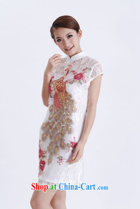 LACE dresses and stylish short summer 2013 Chinese improved embroidery Phoenix Sau San qipao gown package mail black XXL pictures, price, brand platters! Elections are good character, the national distribution, so why buy now enjoy more preferential! Health