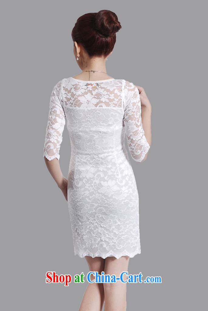 Specials lace short cheongsam improved Stylish retro white lace Chinese beauty cuff in cheongsam dress package mail white XXL pictures, price, brand platters! Elections are good character, the national distribution, so why buy now enjoy more preferential! Health