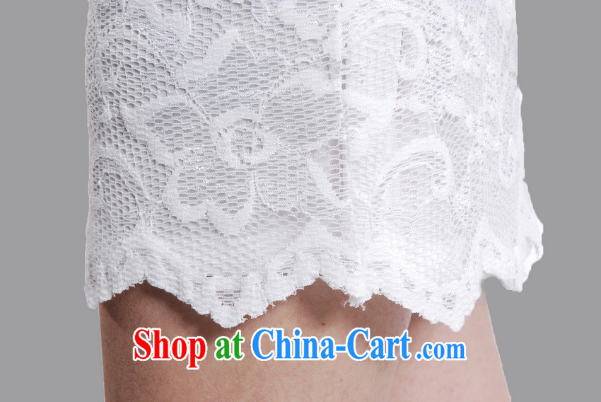 Specials lace short cheongsam improved Stylish retro white lace Chinese beauty cuff in cheongsam dress package mail white XXL pictures, price, brand platters! Elections are good character, the national distribution, so why buy now enjoy more preferential! Health