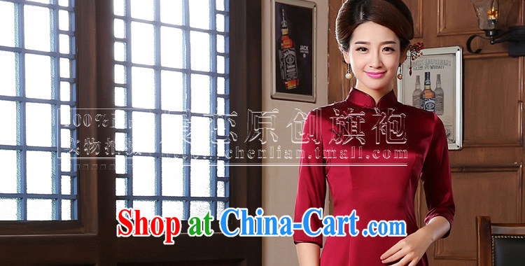 Morning dresses, new, fall 2014 with retro cuff in improved stylish sauna silk heavy Silk Cheongsam dress mauve mauve XXL pictures, price, brand platters! Elections are good character, the national distribution, so why buy now enjoy more preferential! Health