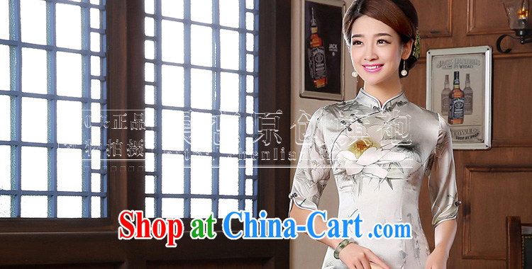 Early Morning, dresses, new 2014 Autumn with retro long-sleeved improved stylish sauna silk heavy Silk Cheongsam dress I should be grateful if you would silver M pictures, price, brand platters! Elections are good character, the national distribution, so why buy now enjoy more preferential! Health