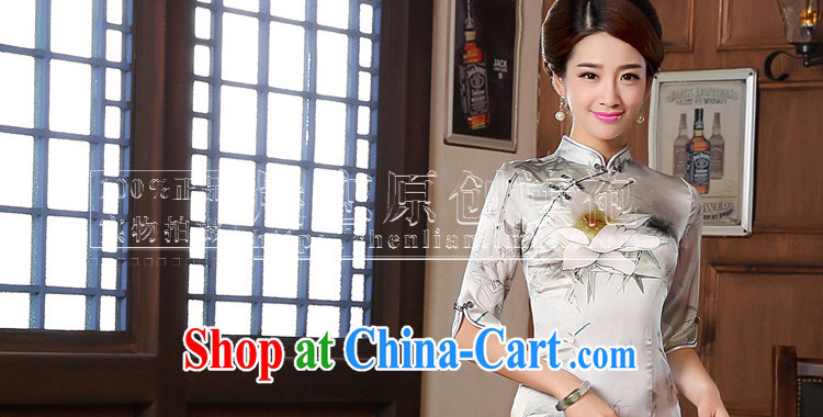 Early Morning, dresses, new 2014 Autumn with retro long-sleeved improved stylish sauna silk heavy Silk Cheongsam dress I should be grateful if you would silver M pictures, price, brand platters! Elections are good character, the national distribution, so why buy now enjoy more preferential! Health