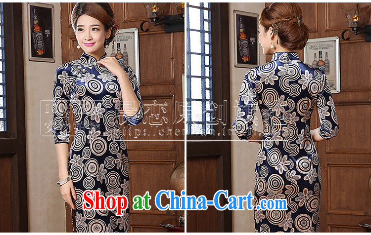 Early Morning, spring and autumn 2015 new stylish improved retro short Korean velvet cuff in cheongsam dress mom with dark red XXL pictures, price, brand platters! Elections are good character, the national distribution, so why buy now enjoy more preferential! Health