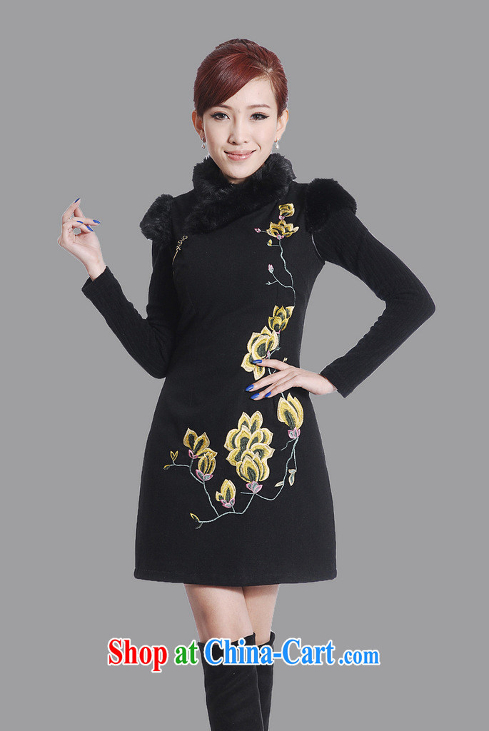 Special Winter hair dresses? 2013 new/improved fashion cheongsam dress black dress Beauty Package Mail black XXL pictures, price, brand platters! Elections are good character, the national distribution, so why buy now enjoy more preferential! Health