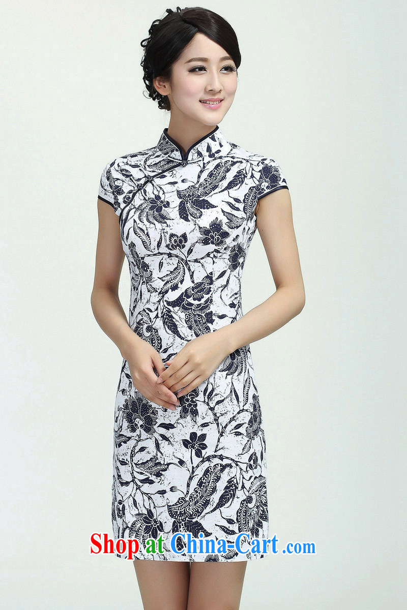 Special offer package mail cheongsam dress summer 2013 modern middle-aged Chinese refined and elegant blue and white porcelain mother dresses suit 2 XXL pictures, price, brand platters! Elections are good character, the national distribution, so why buy now enjoy more preferential! Health