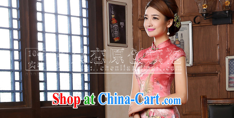 Morning dresses, new, fall 2014 with retro cuff in improved stylish sauna silk heavy Silk Cheongsam dress, the pink XXL pictures, price, brand platters! Elections are good character, the national distribution, so why buy now enjoy more preferential! Health