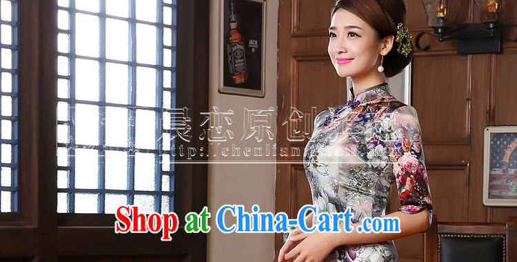 Morning dresses, new, fall 2014 with retro cuff in improved stylish sauna silk heavy Silk Cheongsam dress suit XXL pictures, price, brand platters! Elections are good character, the national distribution, so why buy now enjoy more preferential! Health