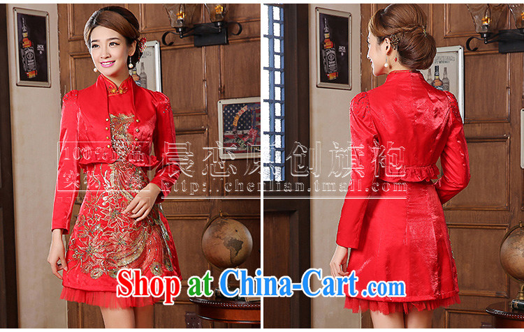 Special offer package mail 2014 new short marriage, antique dresses winter long two-piece bridal toast serving red dress red XL pictures, price, brand platters! Elections are good character, the national distribution, so why buy now enjoy more preferential! Health