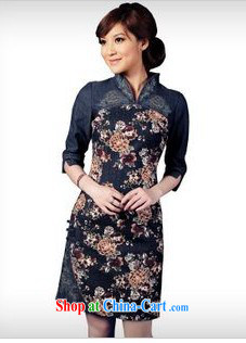 E-mail packages 5 short sleeves cheongsam dress in 2012 cuff cheongsam dress retro fashion improvements, Autumn Chinese Dress skirt Map Color XXL pictures, price, brand platters! Elections are good character, the national distribution, so why buy now enjoy more preferential! Health