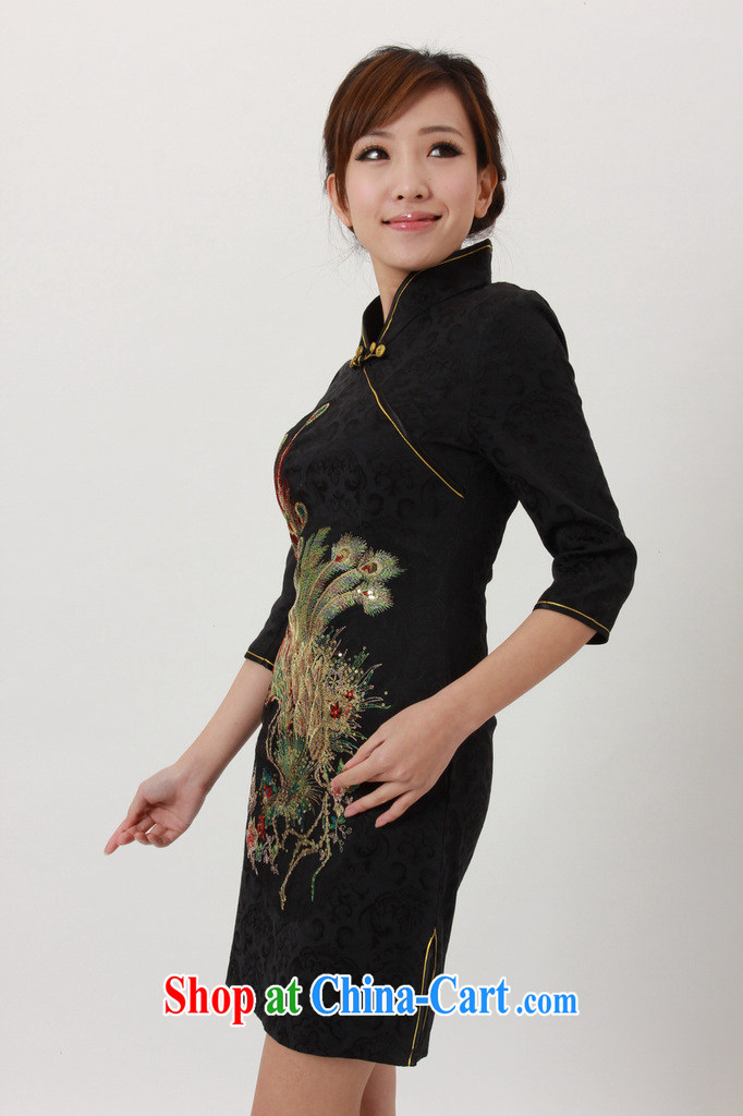The cheongsam dress cuff 2012 autumn bride replacing Tang with Chinese improved 7 beauty cuff dress skirt package mail black XXL pictures, price, brand platters! Elections are good character, the national distribution, so why buy now enjoy more preferential! Health