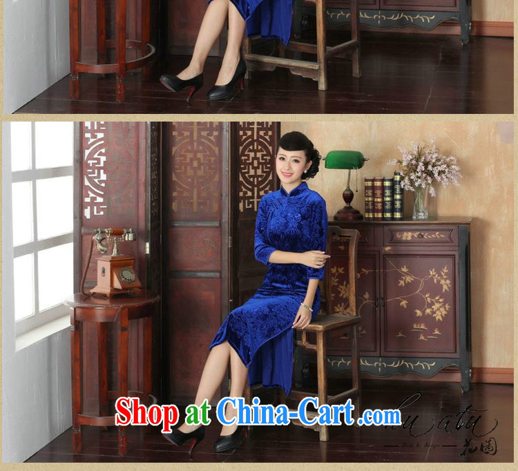 Spend the autumn and replacing Tang Women's clothes, cheongsam collar Chinese pure colors and elegant ladies stretch really velvet cheongsam dress 7 cuff such as figure 3 XL pictures, price, brand platters! Elections are good character, the national distribution, so why buy now enjoy more preferential! Health