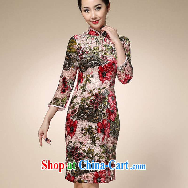 Still, the 2014 autumn and winter, new Chinese qipao stylish improved antique palace female Chinese qipao red XXL, growing Ritz, shopping on the Internet