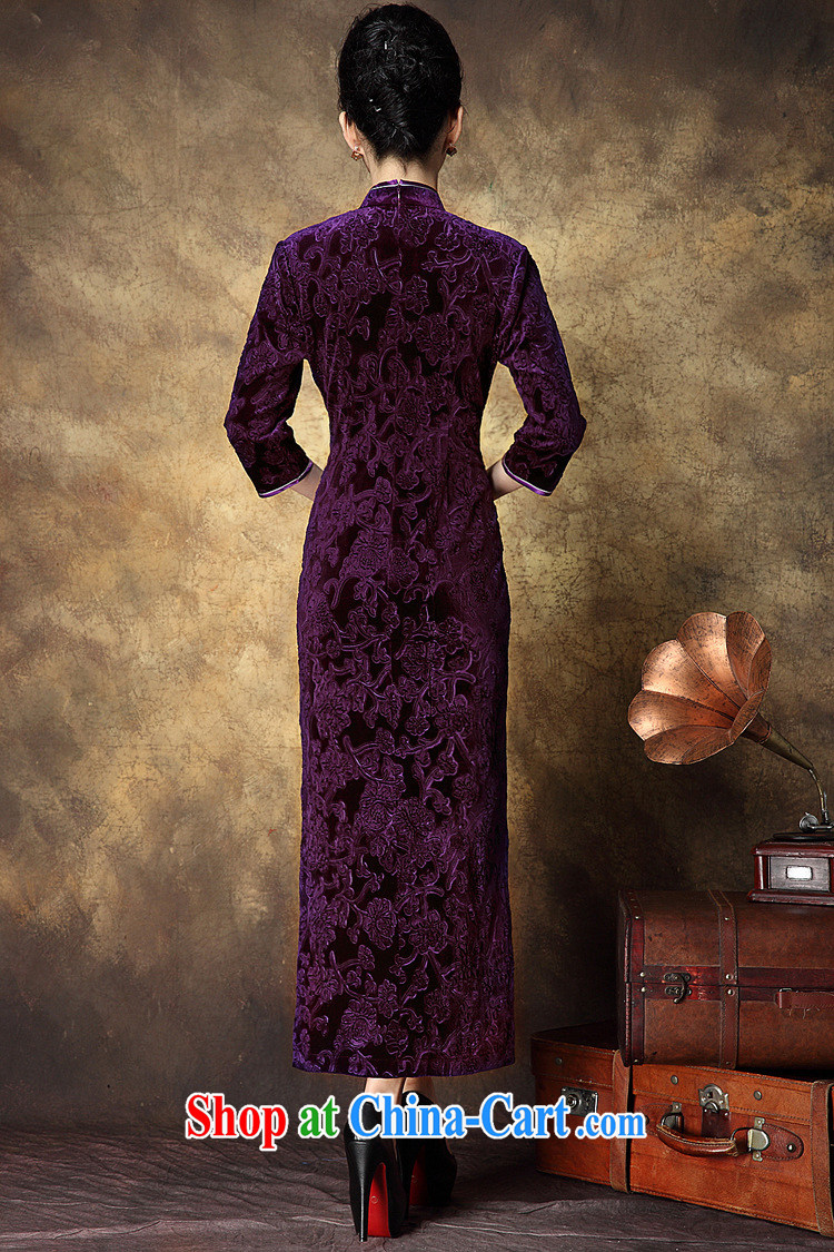 Still, the 2014 autumn and winter, the female Chinese qipao, long stylish improved daily with 7 cuffs mother dresses Purple - Long XXL pictures, price, brand platters! Elections are good character, the national distribution, so why buy now enjoy more preferential! Health