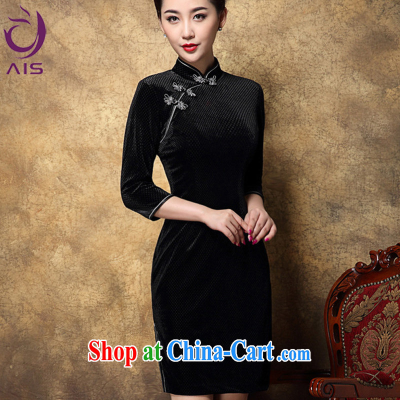 Still, the 2014 autumn and winter new female Chinese High style Chinese style improved cheongsam black. XXL, growing, Cisco, shopping on the Internet