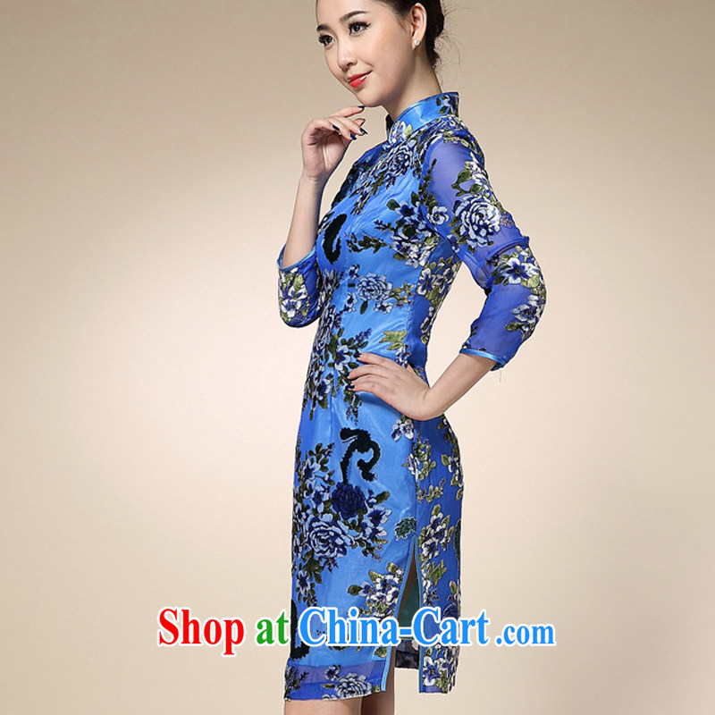 Still, the 2014 autumn New Silk Velvet beauty stamp duty cheongsam dress improved stylish Tang-older dresses red XXL, growing, Cisco, shopping on the Internet