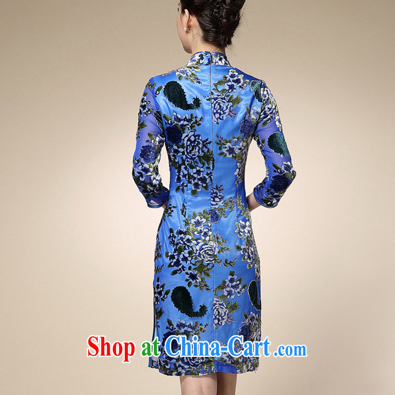 Still, the 2014 autumn New Silk Velvet beauty stamp duty cheongsam dress improved stylish Tang-older dresses red XXL, growing, Cisco, shopping on the Internet