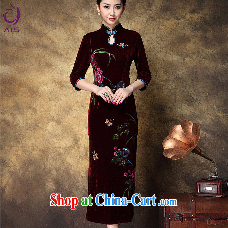 She made the 2014 autumn new upscale style Tang Dynasty-style robes improved version, how long the forklift truck, scouring pads stamp beauty mom with red outfit XXL