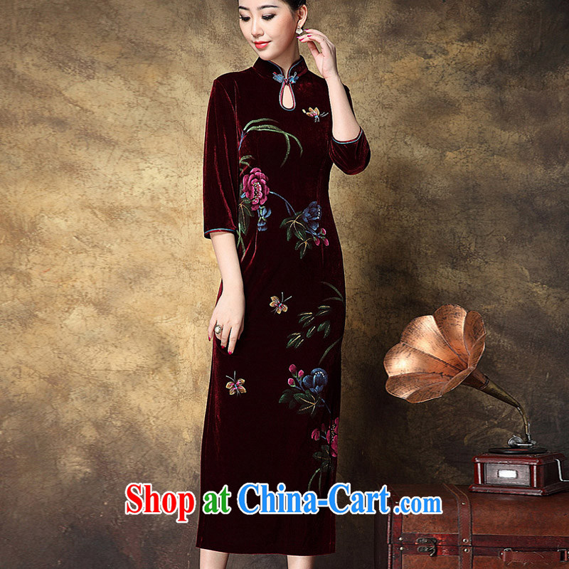 Still, the 2014 autumn new upscale style Tang-style robes improved version, how long the forklift truck, scouring pads stamp beauty mom with red outfit XXL, growing, Cisco, online shopping