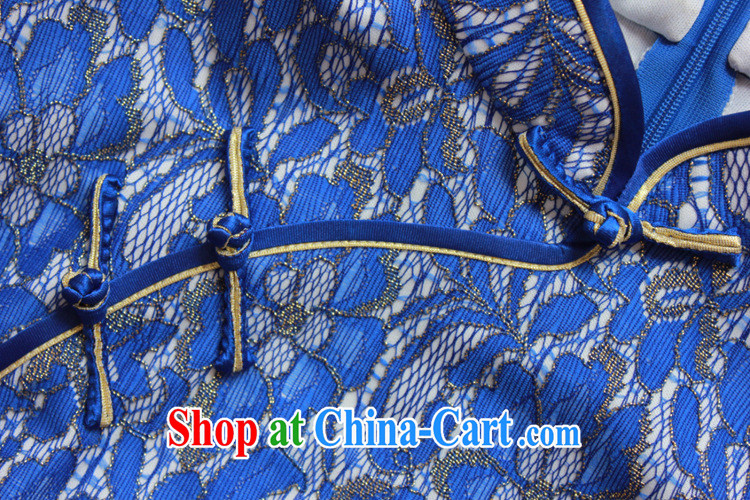 Still, the 2014 autumn and winter, the female cheongsam-tie lace older Chinese 7 cuff blue qipao XXL pictures, price, brand platters! Elections are good character, the national distribution, so why buy now enjoy more preferential! Health