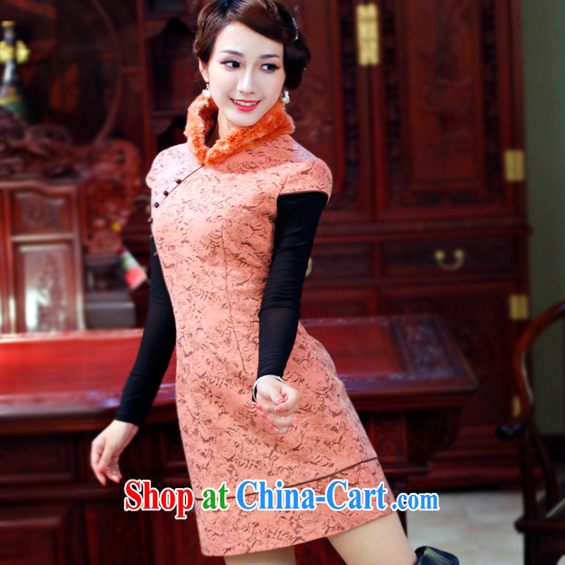 Wind unwind after 2014 are new women fall and winter dresses and stylish improved retro warm cheongsam dress 3054 3054 orange XXL sporting, wind, and shopping on the Internet