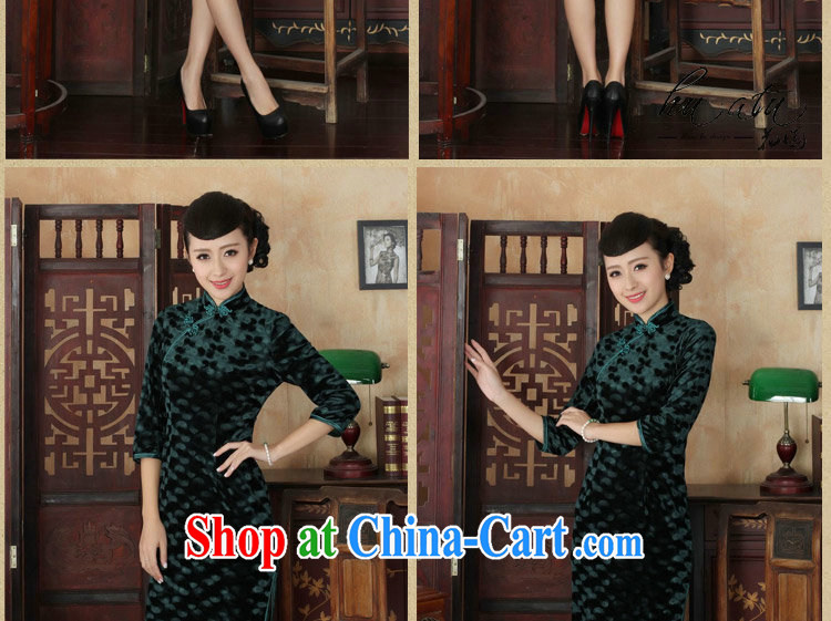 Take the autumn Tang Women's clothes outfit New, for Chinese noble gold velour cheongsam beauty skirt 7 Cuff - A 3 XL pictures, price, brand platters! Elections are good character, the national distribution, so why buy now enjoy more preferential! Health
