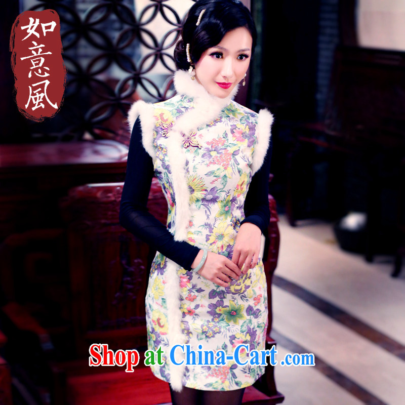 Unwind after wind hair clip cotton retro fall and winter winter outfit with new 2014 daily fashion improved cheongsam 4903 4903 yellow XXL sporting, wind, shopping on the Internet