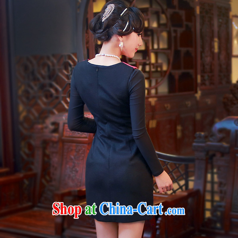 Wind unwind after 2014 new autumn and winter gem original qipao Chinese improved still daily outfit connection dress 4803 4803 red XXL sporting, wind, shopping on the Internet