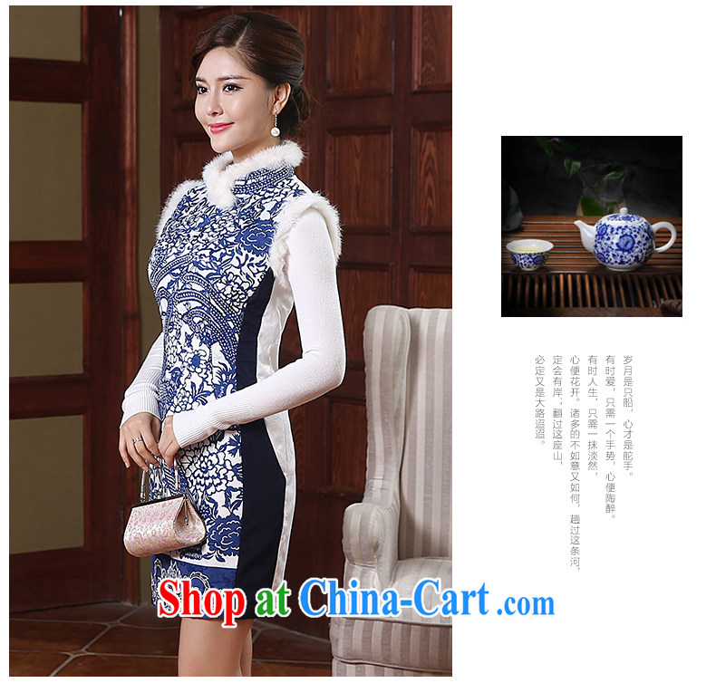 The CYD HO Kwun Tong' paintings rabbit hair for retro improved blue and white porcelain dresses 2015 winter clothes new quilted QW 4911 blue-and-white XXL pictures, price, brand platters! Elections are good character, the national distribution, so why buy now enjoy more preferential! Health