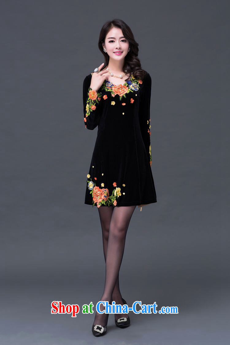 JA the 2014 autumn and winter, the lovely antique flower collar, velvet-waist dresses SSF - 1384 photo color XXXXXL pictures, price, brand platters! Elections are good character, the national distribution, so why buy now enjoy more preferential! Health