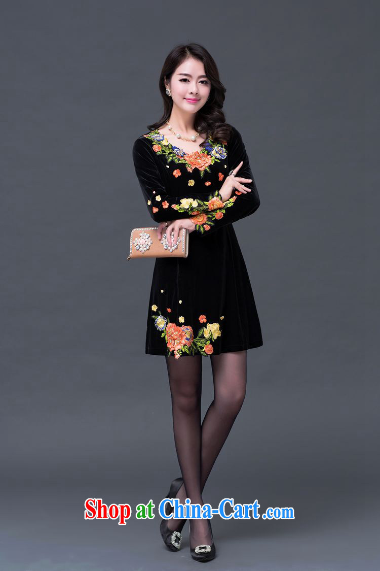 JA the 2014 autumn and winter, the lovely antique flower collar, velvet-waist dresses SSF - 1384 photo color XXXXXL pictures, price, brand platters! Elections are good character, the national distribution, so why buy now enjoy more preferential! Health