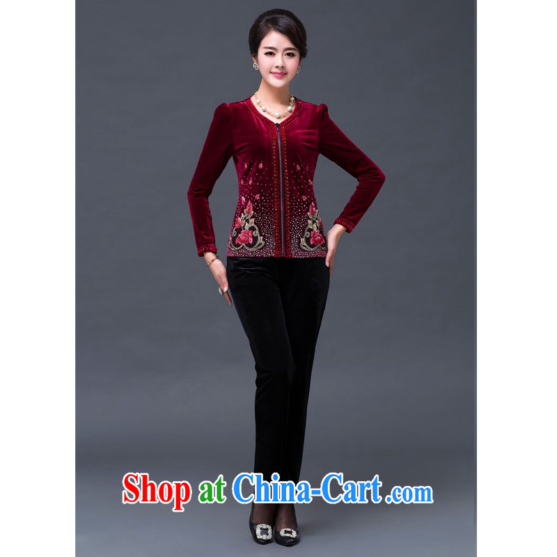 JA the 2014 autumn and winter new retro breast staple Pearl castor pants, wool two piece suit trousers SSF - 1493 - 14,001 maroon XXXXXL
