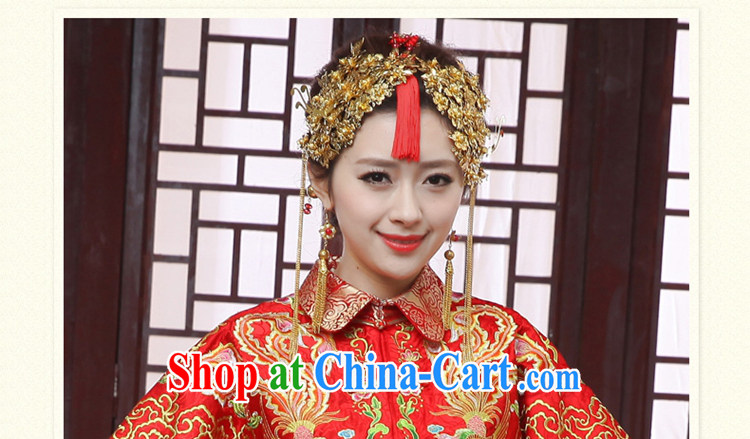 Tslyzm marriages married Yi wedding clothes dress Chinese wedding embroidery classic qipao cheongsam embroidered Sau Wo service costumed show kimono Dragon skirt use use red XS pictures, price, brand platters! Elections are good character, the national distribution, so why buy now enjoy more preferential! Health