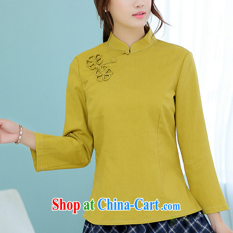 Jack Plug, spring and summer girls improved Chinese Antique is a hard disk onto the collar long-sleeved linen shirt shirt Tang with beige XL pictures, price, brand platters! Elections are good character, the national distribution, so why buy now enjoy more preferential! Health