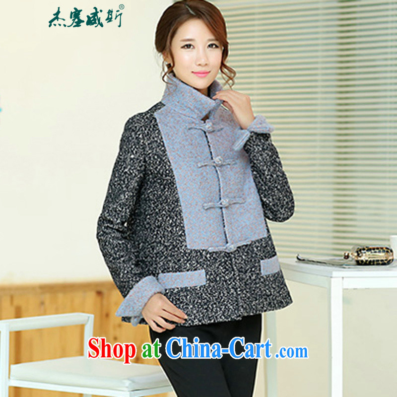 Jack Plug, autumn and winter clothes manually Chinese is gross deduction? lapel spell color Chinese Tang jackets spell colors? T-shirt XL, Jessup, and shopping on the Internet