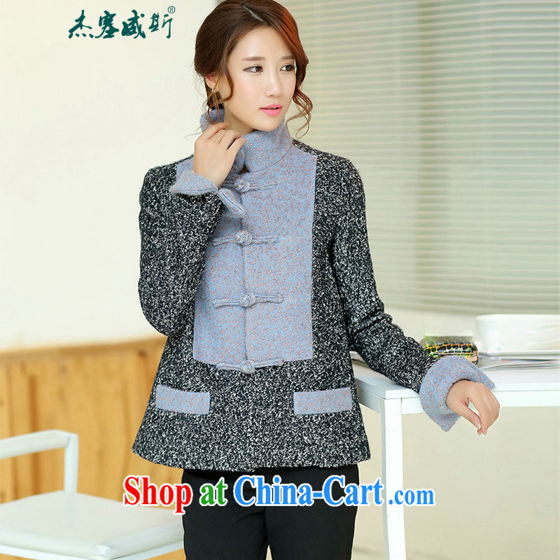 Jack Plug, autumn and winter clothes manually Chinese is gross deduction? lapel spell color Chinese Tang jackets spell colors? T-shirt XL, Jessup, and shopping on the Internet