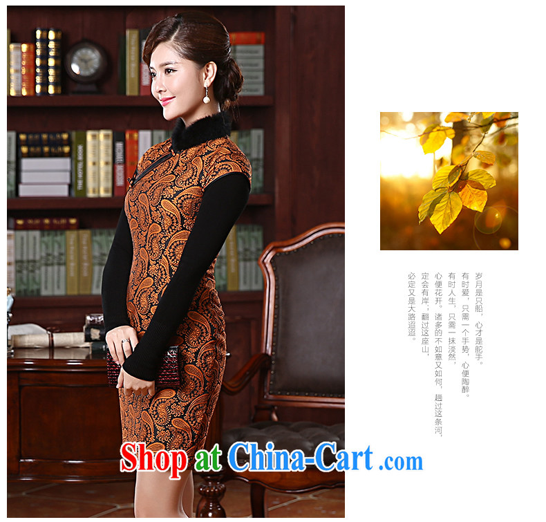 The CYD HO Kwun Tong' chestnut flower 2015 winter clothing new quilted dresses retro improved rabbit hair collar dresses QD 4902 ottomans M pictures, price, brand platters! Elections are good character, the national distribution, so why buy now enjoy more preferential! Health