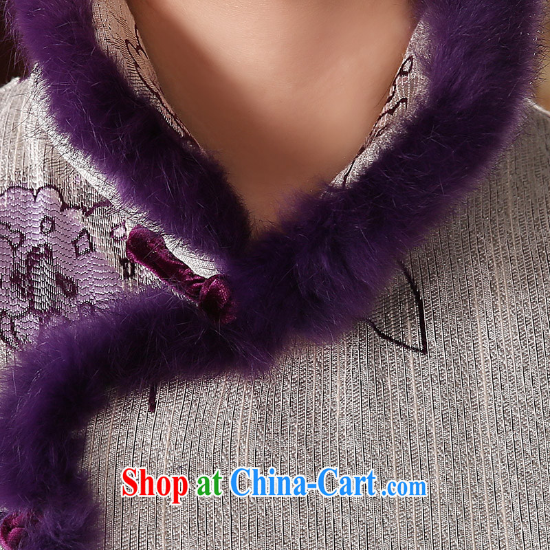 The CYD HO Kwun Tong' rain would be 2015 autumn and winter clothing, Tang on the folder Folder Chinese cotton wool for the CPI(A), CPI(TW 41,003 purple color XXL, Sau looked Tang, shopping on the Internet
