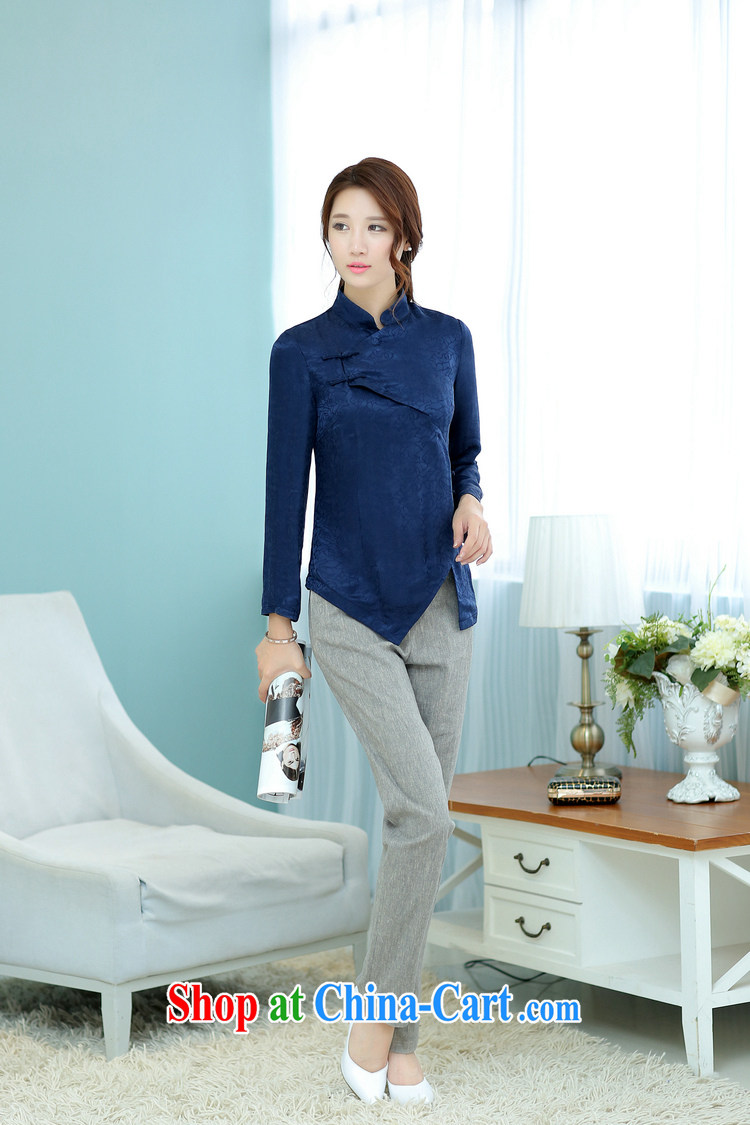 Jack Plug, spring and summer female Chinese Tang with stylish retro style beauty everyday elegant silk long-sleeved female Chinese T-shirt shirt wine red XXL pictures, price, brand platters! Elections are good character, the national distribution, so why buy now enjoy more preferential! Health