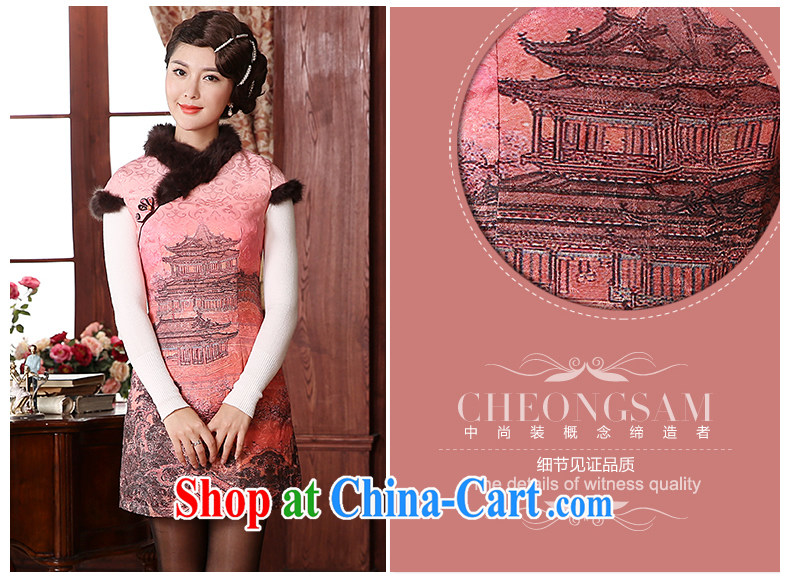 The CYD HO Kwun Tong' dream red retro fashion dresses for 2015 winter clothes folder cotton new women cheongsam dress peach XXL pictures, price, brand platters! Elections are good character, the national distribution, so why buy now enjoy more preferential! Health