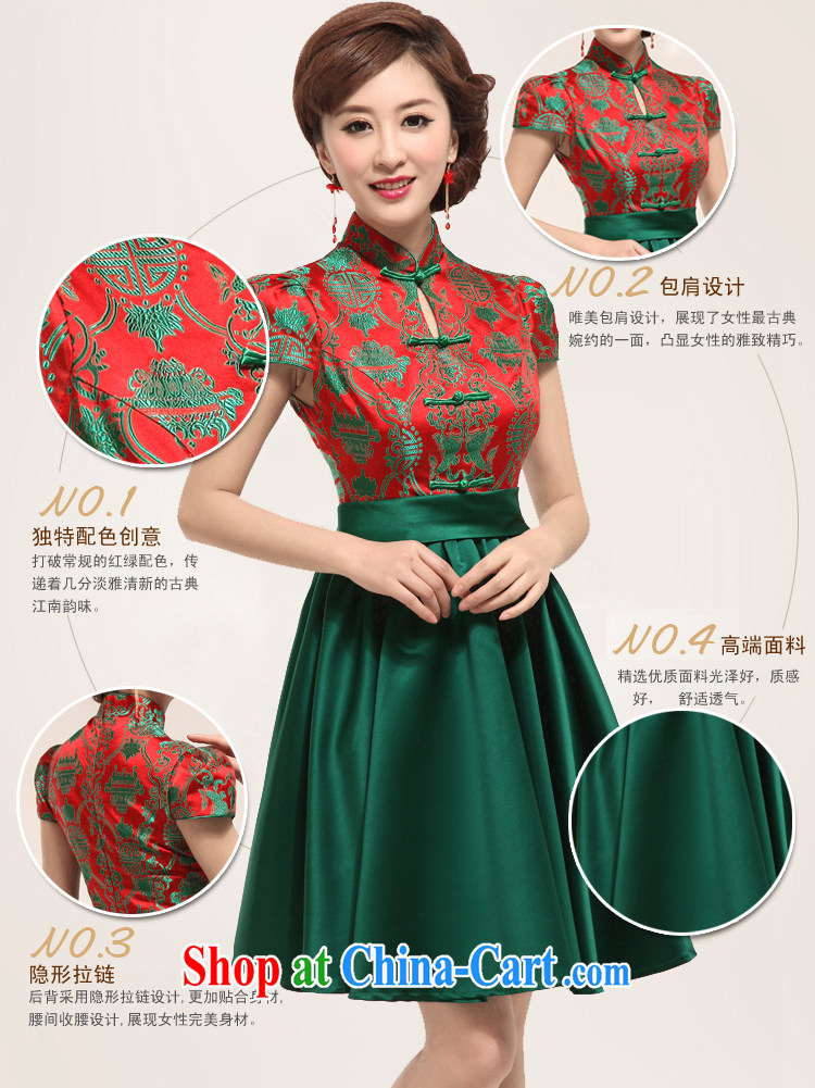 Honeymoon bridal 2015 New Green short dresses bridal improved bows beauty dresses costumes bridal small dress suit XXL pictures, price, brand platters! Elections are good character, the national distribution, so why buy now enjoy more preferential! Health