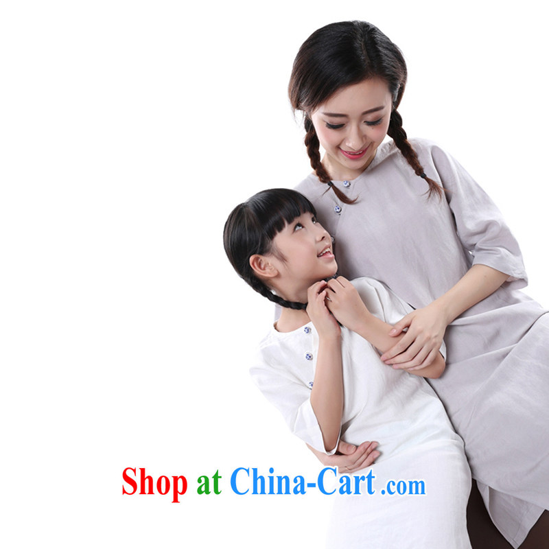 The Commission cotton dress parent-child/original pixel color lounge dresses and women's clothing/long-sleeved clothes skirt light purple children 7 135 CM, LO . MU Beauty, qipao/Tang, and shopping on the Internet