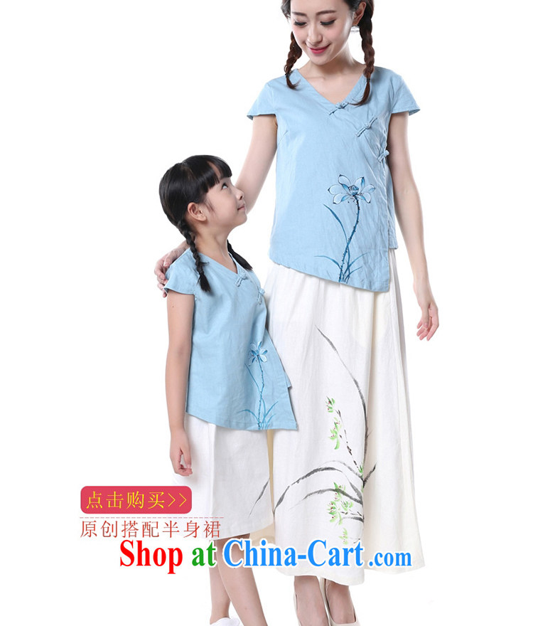 2014 China wind Tang Women's clothes/retro cotton Ma ethnic wind and female parent with children's wear cultural clothing style hand-painted children's wear 9, 135 CM pictures, price, brand platters! Elections are good character, the national distribution, so why buy now enjoy more preferential! Health